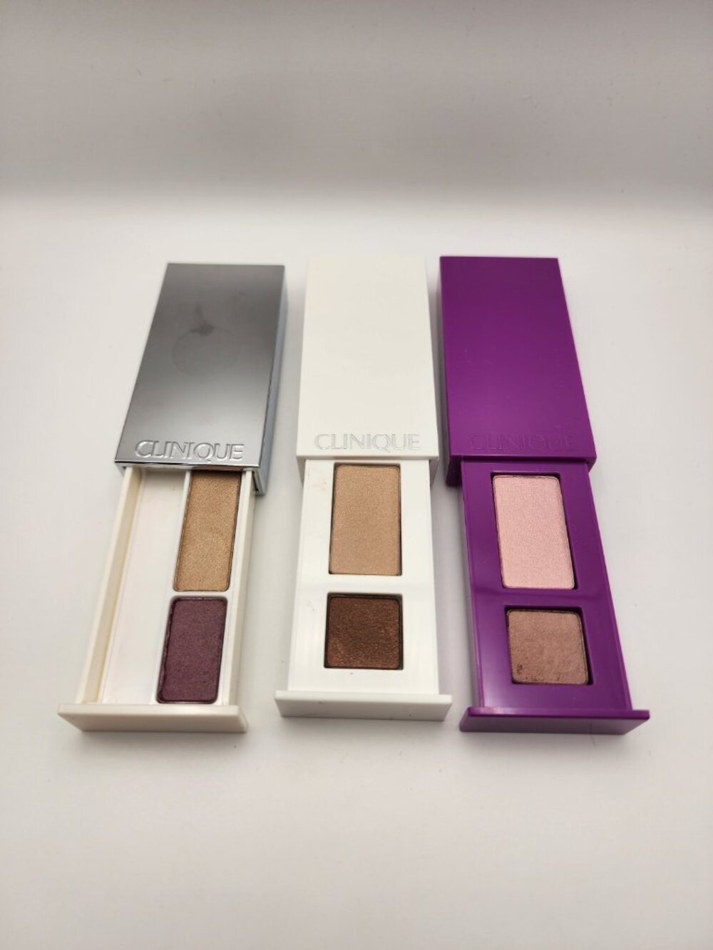 Clinique All About Shadow Duo Eyeshadow Lot of 3 Beach Plum Like Mink Strawberry